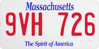 MA license plate 9VH726
