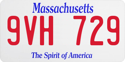 MA license plate 9VH729