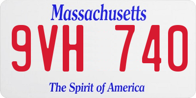 MA license plate 9VH740