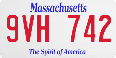 MA license plate 9VH742