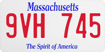 MA license plate 9VH745