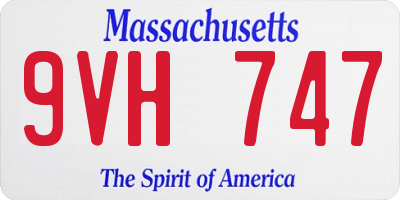 MA license plate 9VH747