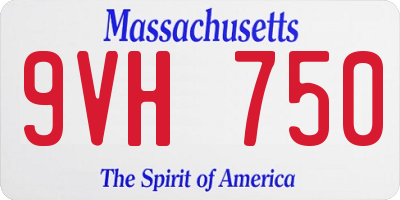 MA license plate 9VH750