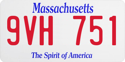 MA license plate 9VH751