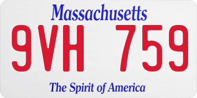 MA license plate 9VH759