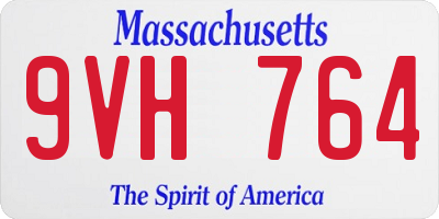 MA license plate 9VH764