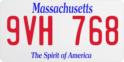 MA license plate 9VH768