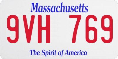 MA license plate 9VH769