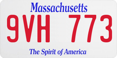 MA license plate 9VH773