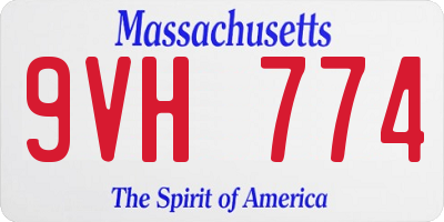 MA license plate 9VH774