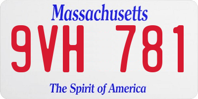 MA license plate 9VH781