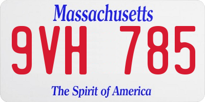 MA license plate 9VH785
