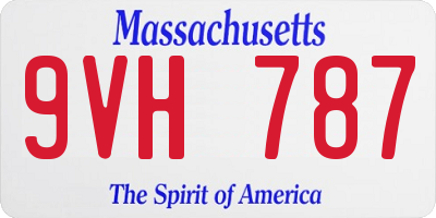 MA license plate 9VH787