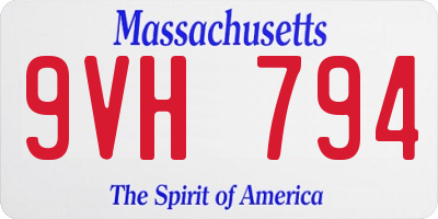 MA license plate 9VH794
