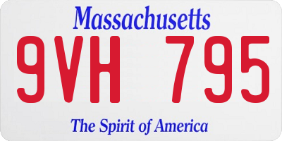 MA license plate 9VH795