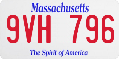 MA license plate 9VH796