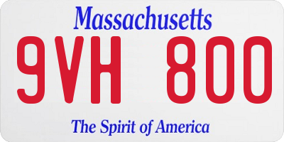 MA license plate 9VH800