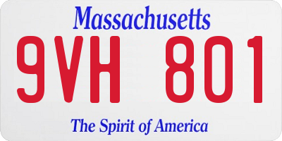 MA license plate 9VH801