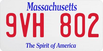 MA license plate 9VH802