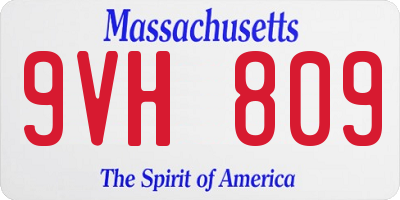 MA license plate 9VH809