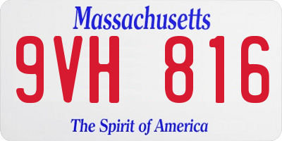 MA license plate 9VH816