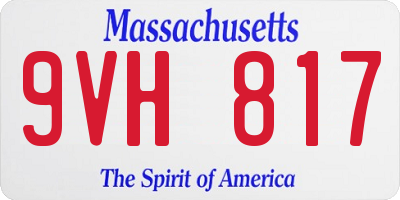 MA license plate 9VH817