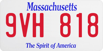 MA license plate 9VH818
