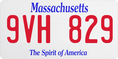 MA license plate 9VH829
