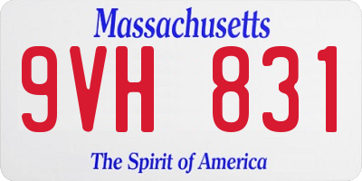 MA license plate 9VH831