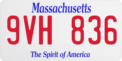 MA license plate 9VH836