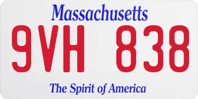 MA license plate 9VH838