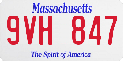 MA license plate 9VH847