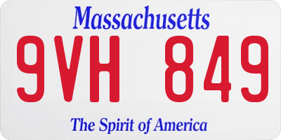 MA license plate 9VH849