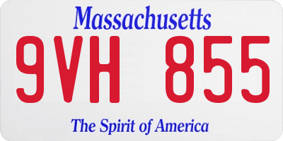 MA license plate 9VH855