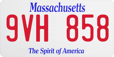 MA license plate 9VH858