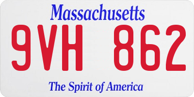 MA license plate 9VH862