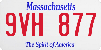 MA license plate 9VH877