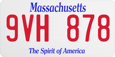MA license plate 9VH878