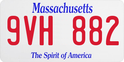 MA license plate 9VH882
