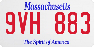 MA license plate 9VH883