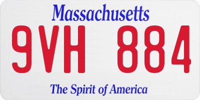 MA license plate 9VH884