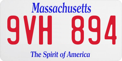 MA license plate 9VH894