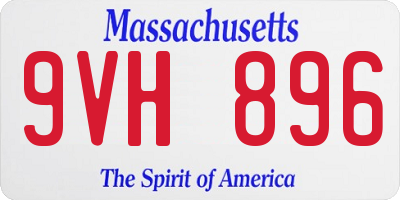 MA license plate 9VH896
