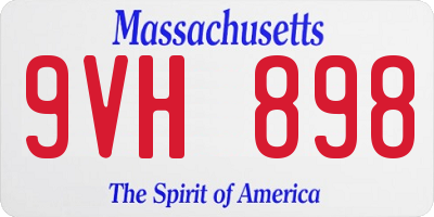 MA license plate 9VH898