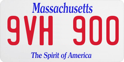 MA license plate 9VH900