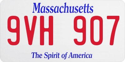 MA license plate 9VH907