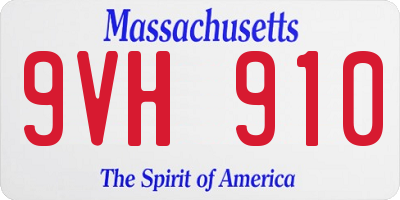 MA license plate 9VH910