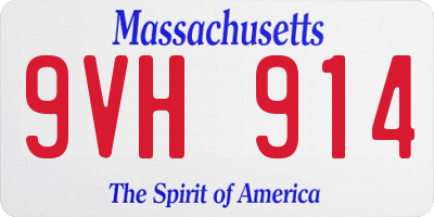 MA license plate 9VH914