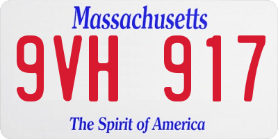 MA license plate 9VH917