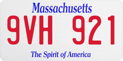 MA license plate 9VH921